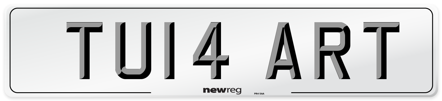 TU14 ART Number Plate from New Reg